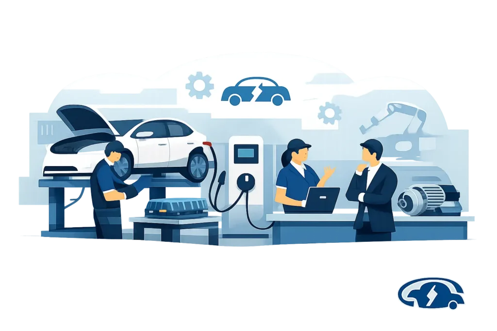 Electric vehicle workshop: qué debe ofrecer